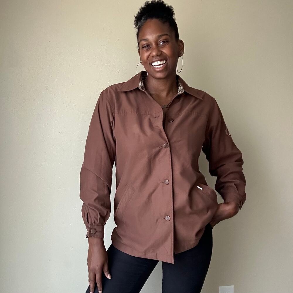 Liz Claiborne Liz Golf Brown Windbreaker Size Small